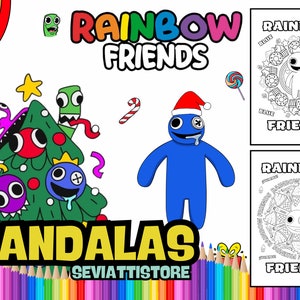 Hojas para colorear Mandalas de amigos del arco iris