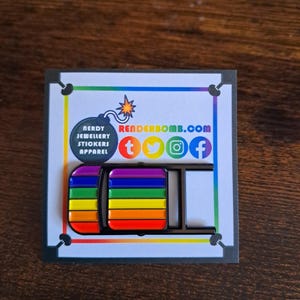 Pride Steel Chair Enamel Pin, wrestling jewellery.  WWE, AEW, LGBTQIA+ Jewellery