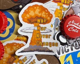 Adesivo Fallout: A guerra nunca muda (2,5 polegadas)