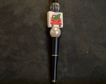 Beaded “Merry Christmas” Pen