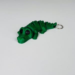 Portachiavi coccodrillo verde - Grazioso ciondolo a forma di animale per borsa / Regalo divertente per gli amanti dei rettili