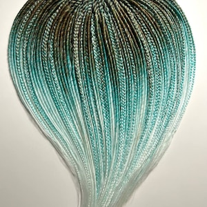Ombre Brown & Blue Synthetic Dreadlocks: Viking Braids, Single Ended