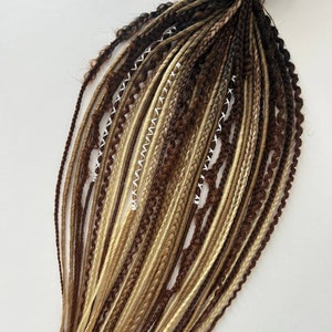 Ombre Brown Synthetic Dreadlocks: Double & Single Ended Braids