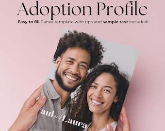 Adoption Profile Book Template for Canva - Fully editable professional design with ORIGINALLY USED sample TEXT to get you started!