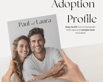 Adoption Profile Book Template for Canva - Fully editable professional design with ORIGINALLY USED sample TEXT to get you started!