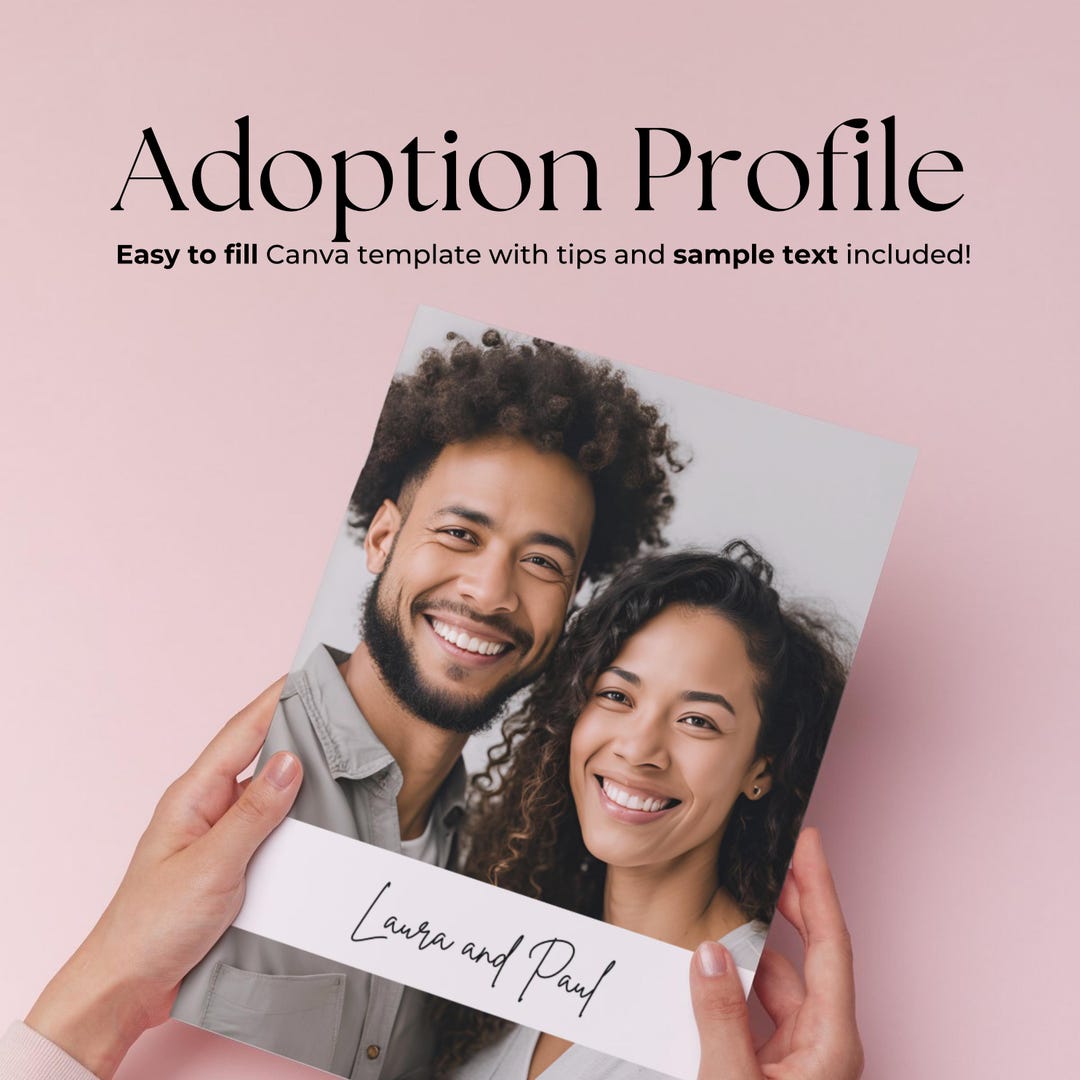 Soft Neutral Adoption Profile Book Template: Editable Canva Design With ...
