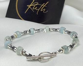 Handgemachter Schmuck, Aquamarin Armband, Hämatit Armband, Original Armband, Schmuck für Frauen, Armband für Frauen, Geschenk für Mädchen