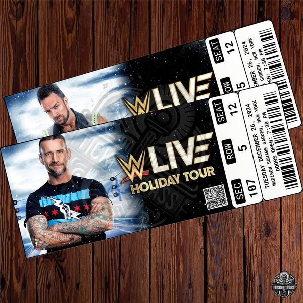 Printable Wwe Ticket Etsy