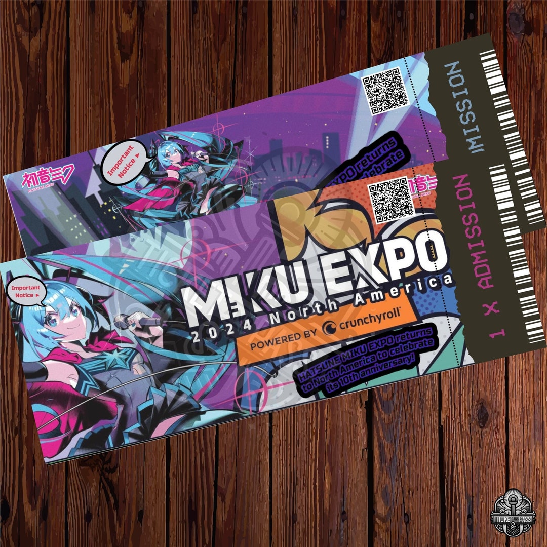 Printable Hatsune Miku Expo Ticket 2024,event Show Admission Pass,surprise Gift Reveal,instant