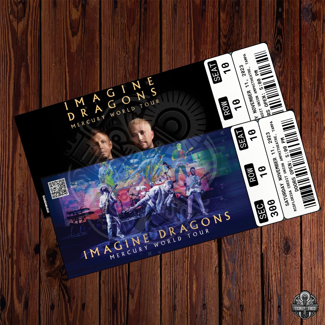 Printable Imagine Dragons Ticket Mercury World Tour Music Concert Show ...