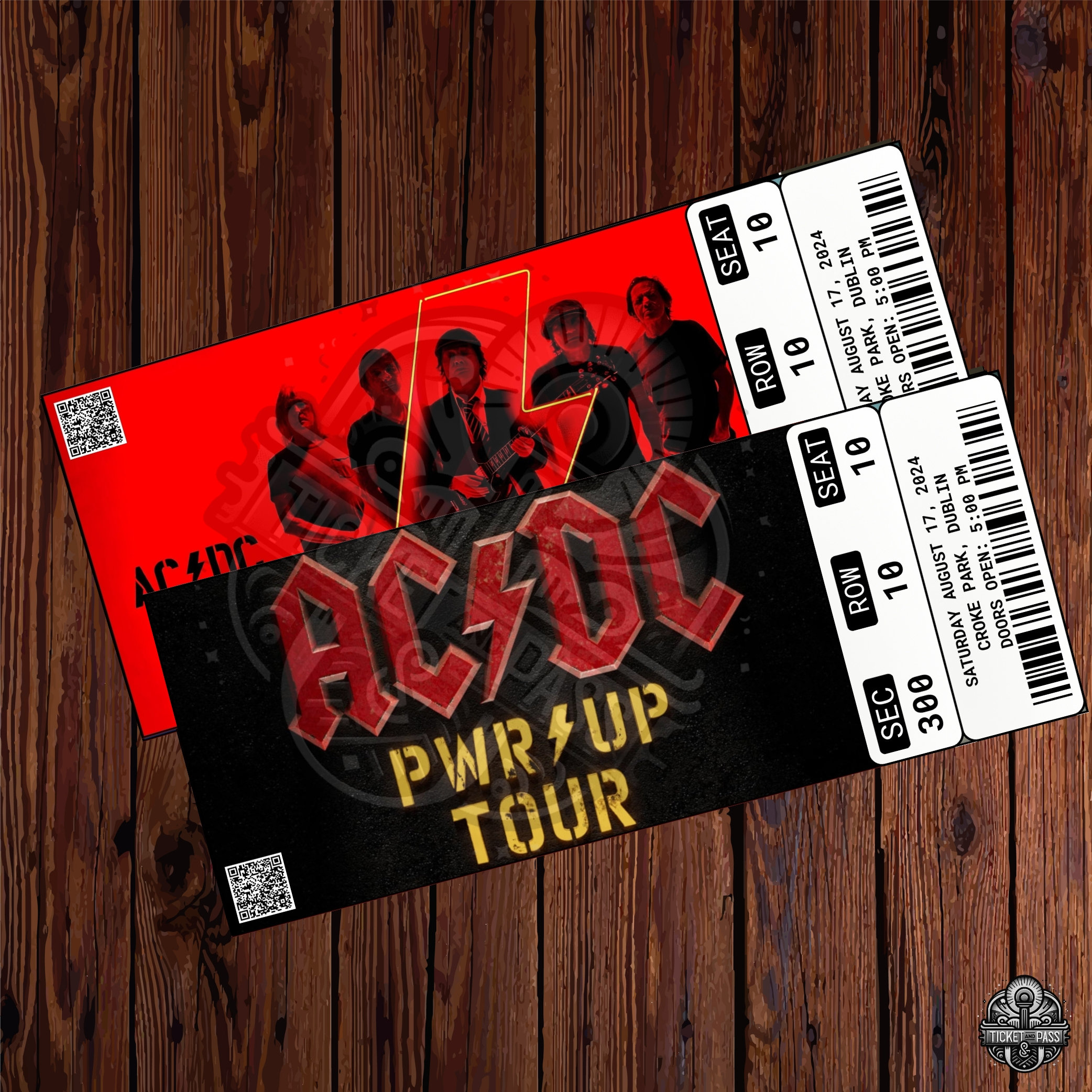 Printable AC/DC Ticket ACDC Pwr up Tour Music Concert Show Pass