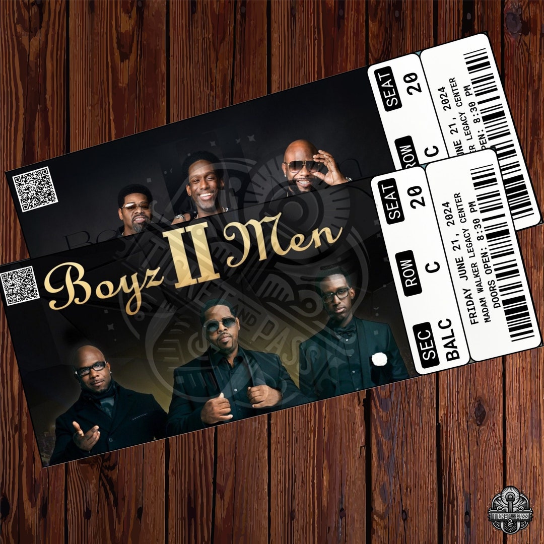 Printable Boyz II Men Ticket 2024 Tour,music Concert Show Pass,surprise Gift Reveal,editable