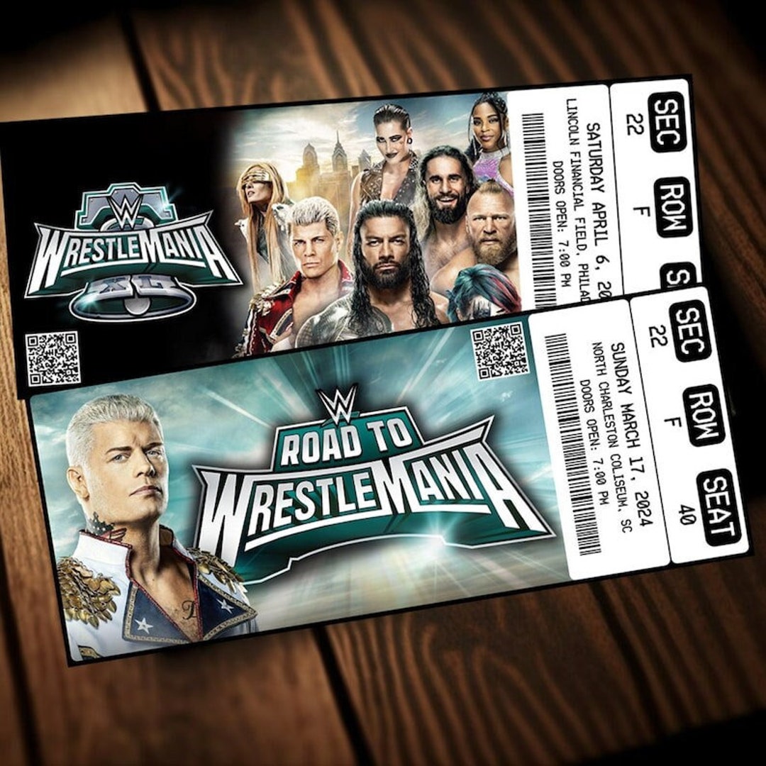 Printable WWE Wrestlemania XL Ticket Road to Wrestlemania Wrestling