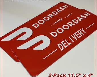 DoorDash Delivery Car Magnets 11.5" x 4" 2-Pack