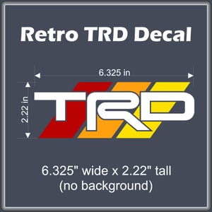 TOYOTA TRD Heritage Retro Vintage Style High Gloss Striped Decal 6.33&quot; x 2.22&quot;