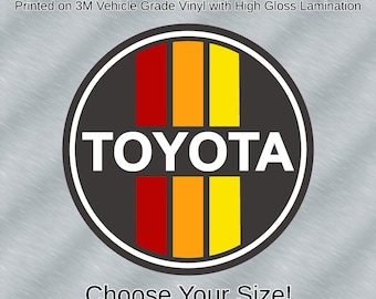 Adhesivo retro de Toyota: Vinilo adhesivo 3M de alto brillo