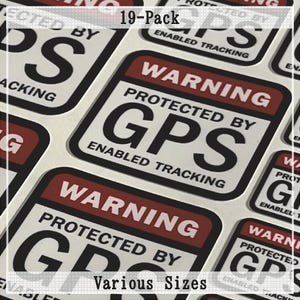 GPS Tracking Warning Theft Deterrent Laminated Stickers High Quality 19 Pack