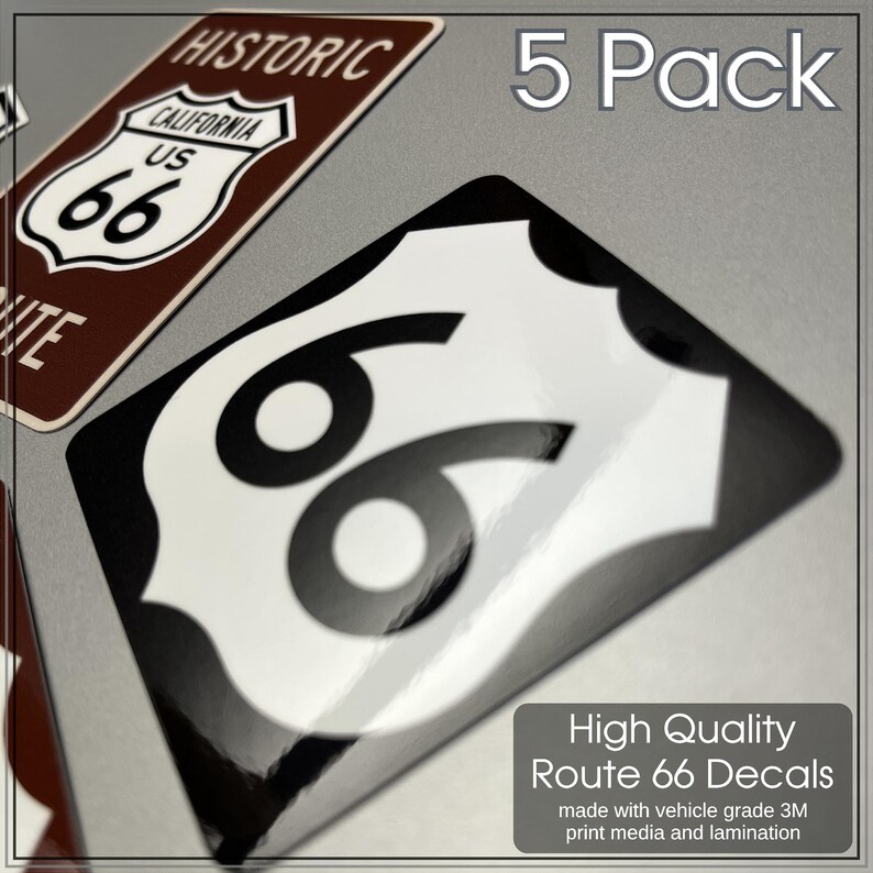 Route 66 Decals 5-pack Made With 3M Vehicle Grade Materials VERY HIGH ...