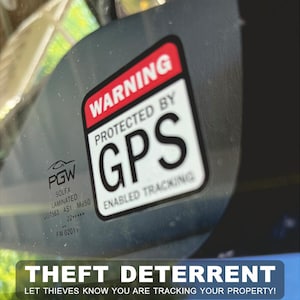 GPS-spårningsvarningsdekaler: Stöldskyddande klistermärken (12-pack)
