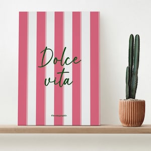 Poster grafico minimalista colorato - stampa da parete pop, creazione retrò originale, arredamento audace: La Dolce Vita