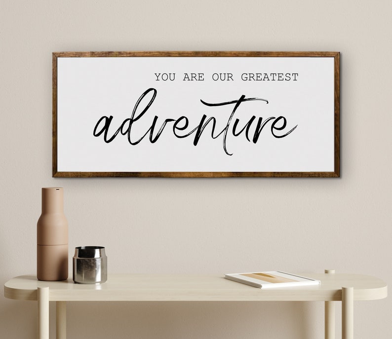 Dozili 'You Are Our Greatest Adventure' Wood Sign - 6x20 Inch Nursery Wall Decor, Baby Gift, Rustic Farmhouse