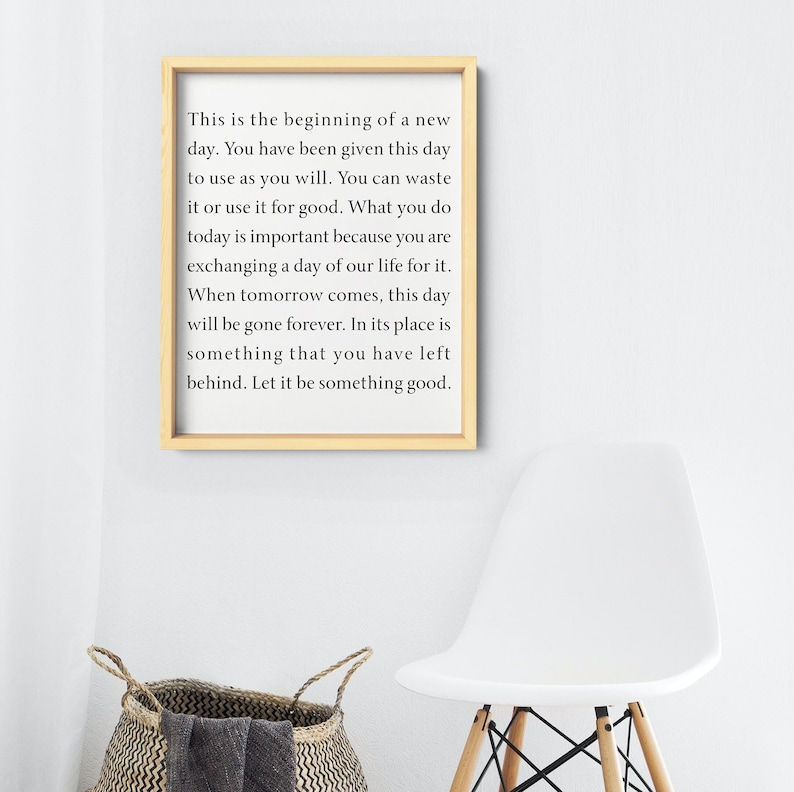 This is the Beginning of A New Day Sign, Inspirational Quote