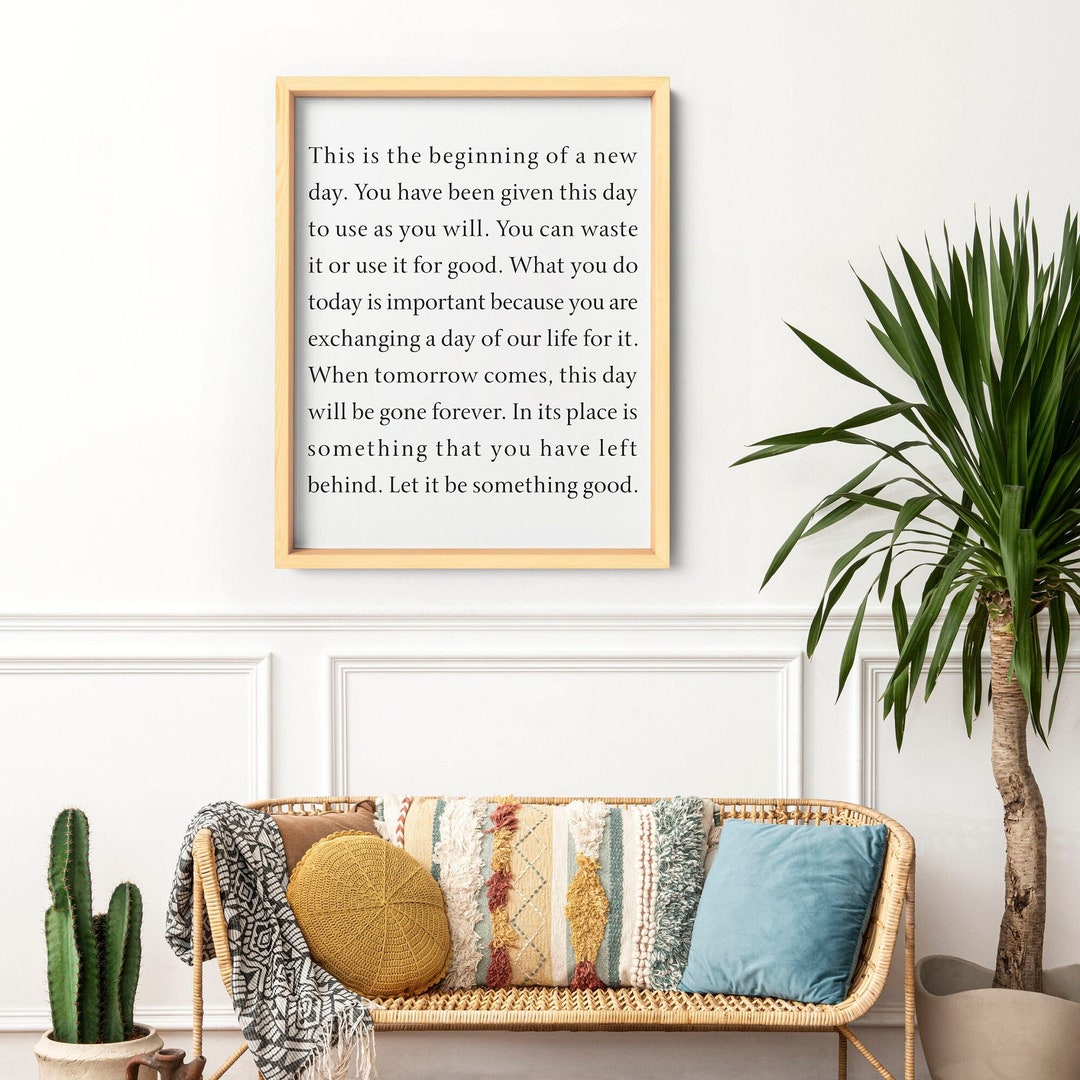 This is the Beginning of A New Day Sign, Inspirational Quote