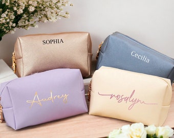 Cosmetic Bag Personalized  | Customizable Makeup Pouch | Cosmetic Travel Bag | Toiletry Bag | Bridesmaid Gift | Gift for her or him