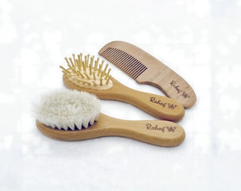 Wooden Baby Brush & Comb Set Personalized | Baby Brush | Baby Comb Set | Personalized Baby Gift | Hairbrush Comb Set | Baby Gifts