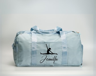 Personalized Gymnastics Duffel Bag – Custom Gymnast Silhouette