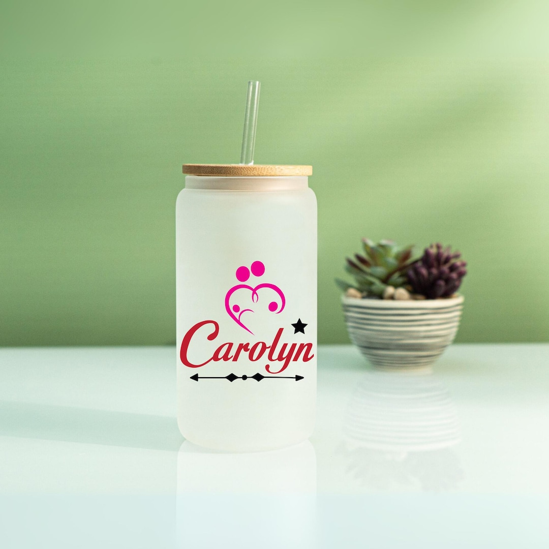 Personalized Family Name Frosted Glass Tumbler With Bamboo Lid - Etsy