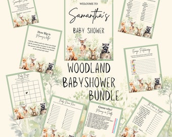 Woodland Baby Shower, Forest Animals Baby Shower, Baby Shower Woodland Invitation, Woodland Animals Baby Shower Games Bundle, Forest Shower