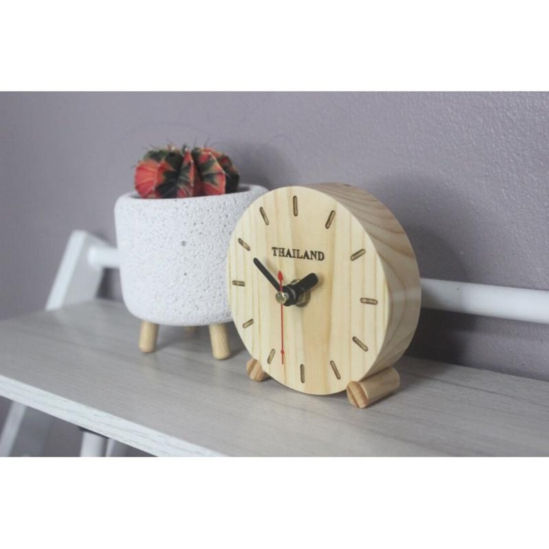 Wood Clock for a Table and Desk Handcrafted Wooden Circle Clock ...