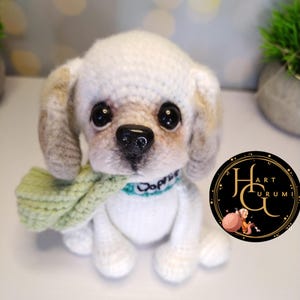 Modèle au crochet pour chien shih-tzu amigurumi - Téléchargement numérique au format PDF - Chiot fait main mignon - Conception Hartgurumi