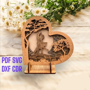 Archivos cortados con láser Regalo romántico Svg Archivo cortado para el día de San Valentín Archivos digitales Regalo para parejas Letrero de madera personalizado SVG Archivo cortado con láser 3D en capas