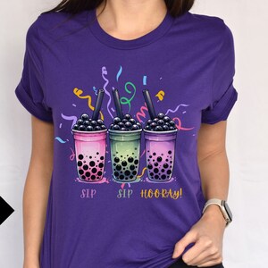 Sip Sip Hooray Boba T-shirt Unisex Jersey Short Sleeve Tee, Boba T-shirt, Bubble Tea Shirt, Fun Boba T-shirt, Bubble Tea Lover gift