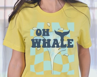 Oh Whale Fun Whale Tシャツ ユニセックス ジャージー 半袖Tシャツ、面白いクジラTシャツ、クジラのしゃれシャツ、クジラ好きへのギフト、海洋好きへのギフト