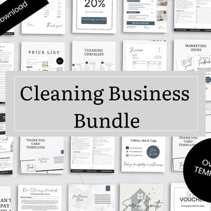 Cleaning Services Templates, Professional Cleaners Bundle, Digital Template, Canva, Small Business