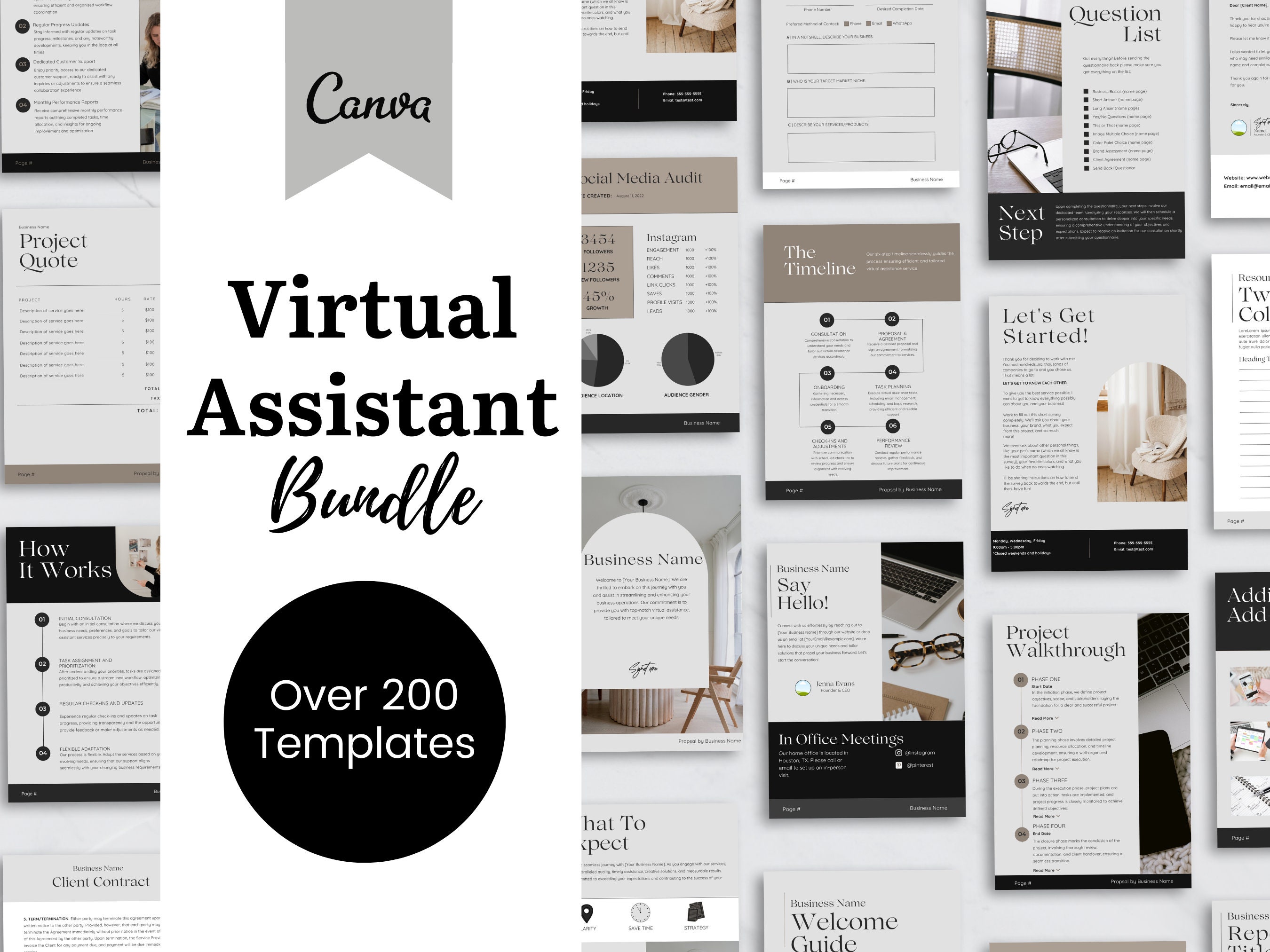Modern Virtual Assistant Bundle - Etsy