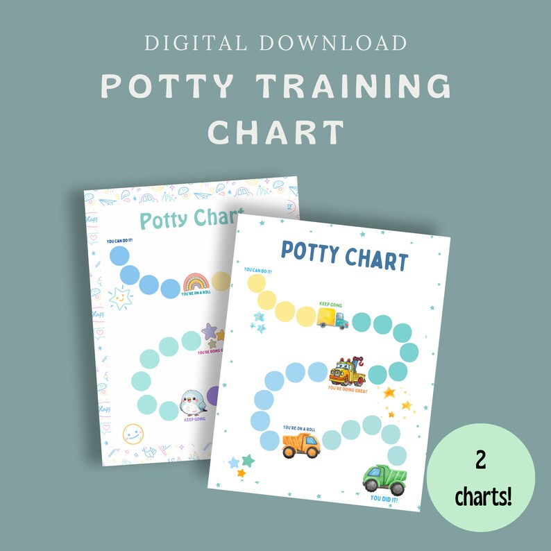 Potty Chart Rotation Potty Chart Digital | 2 Potty Training Charts - Etsy