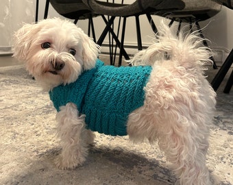Handmade Knitted Yarn Sweater for Small Dogs and Cats | Dog and Cat Sweater | Sweater for Pets | Knitted Pet Clothing | Handmade Dog Sweater
