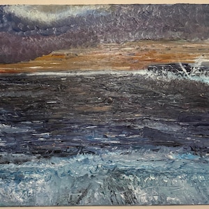 Handmade Oil Painting, Landscape, ocean, Canvas Painting, Original Art, Abstract, Office, Home, 24 x 18 inches
