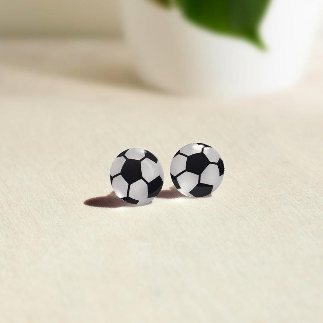 3D Soccer Ball Stud Earrings main image 0