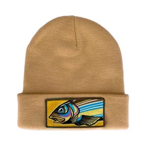 Gorro bordado con pez tímalo: gorra vintage de pesca con mosca