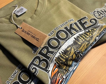 Vintage 90s Trout Fishing Deadstock Graphic T Shirt Medium
