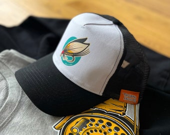 Trucker Cap Fishing Hat Baseball March Brown Canda Fly Fishing (old school, vintage, Retro style)