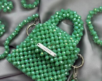 Seafoam mini - crystal beads bag