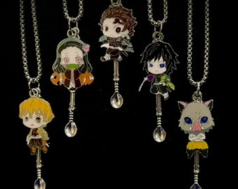 Novelty Demon Slayer Anime Pendant and Mini Spoon Necklace