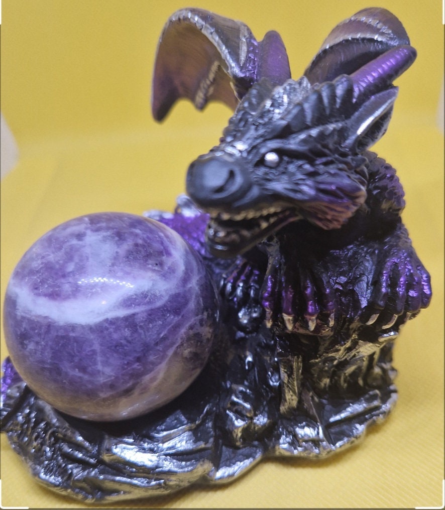 Amethyst Sphere with Dragon Holder