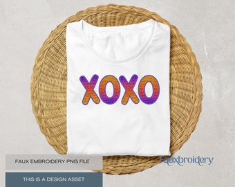 Fichier PNG graphique XOXO Faux broderie